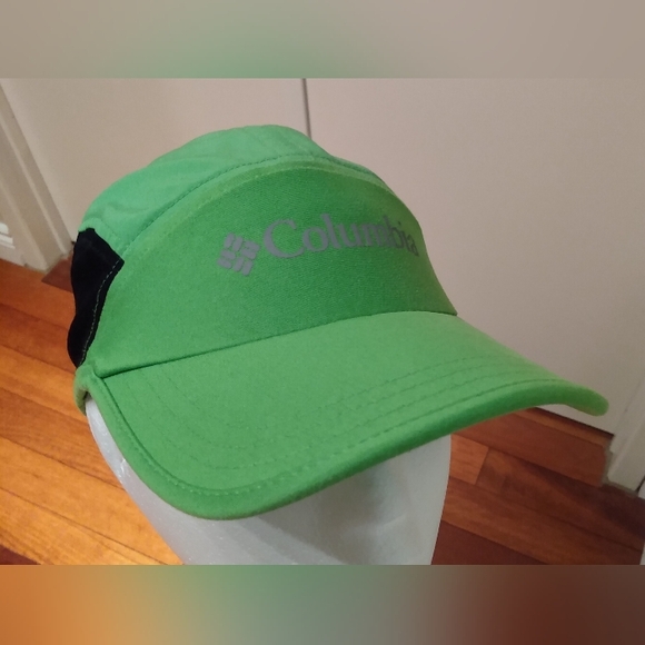Columbia 5 Panel Floppy Cycling Sport Neon Green Adjustable Men's Nylon Cap Hat - Picture 3 of 12